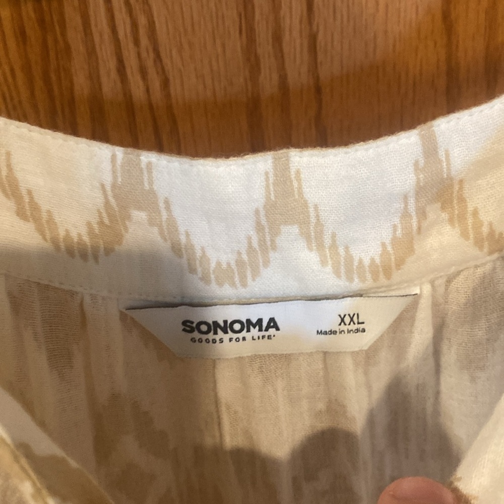 Sonoma White and Beige Flutter Sleeve Sundress NWT - Picture 4 of 6